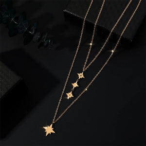 2-Layer Star Charm Choker Necklace for Women