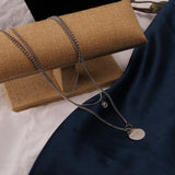 3-Layer Beaded Round Hope Charms Choker Necklace