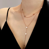 2 Layer Sexy Stars Tassel Charms Chain Choker Necklaces for Women