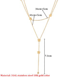 2 Layer Sexy Stars Tassel Charms Chain Choker Necklaces for Women