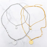 316L Stainless Steel Star Charms Chain Choker Necklace