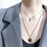 316L Stainless Steel Star Charms Chain Choker Necklace