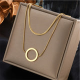 Minimalist 2-Layer Snake Bone Chain Choker Necklace for Women