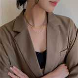 Minimalist 2-Layer Snake Bone Chain Choker Necklace for Women