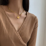 Vintage Lock Our Love Charms Thick Chain Choker Necklace for Women
