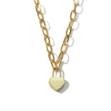 Vintage Lock Our Love Charms Thick Chain Choker Necklace for Women