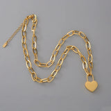 Vintage Lock Our Love Charms Thick Chain Choker Necklace for Women