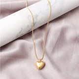 Vintage Heart Charms Choker Necklace 316L Stainless Steel for Women