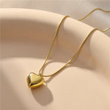 Vintage Heart Charms Choker Necklace 316L Stainless Steel for Women