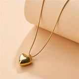 Vintage Heart Charms Choker Necklace 316L Stainless Steel for Women