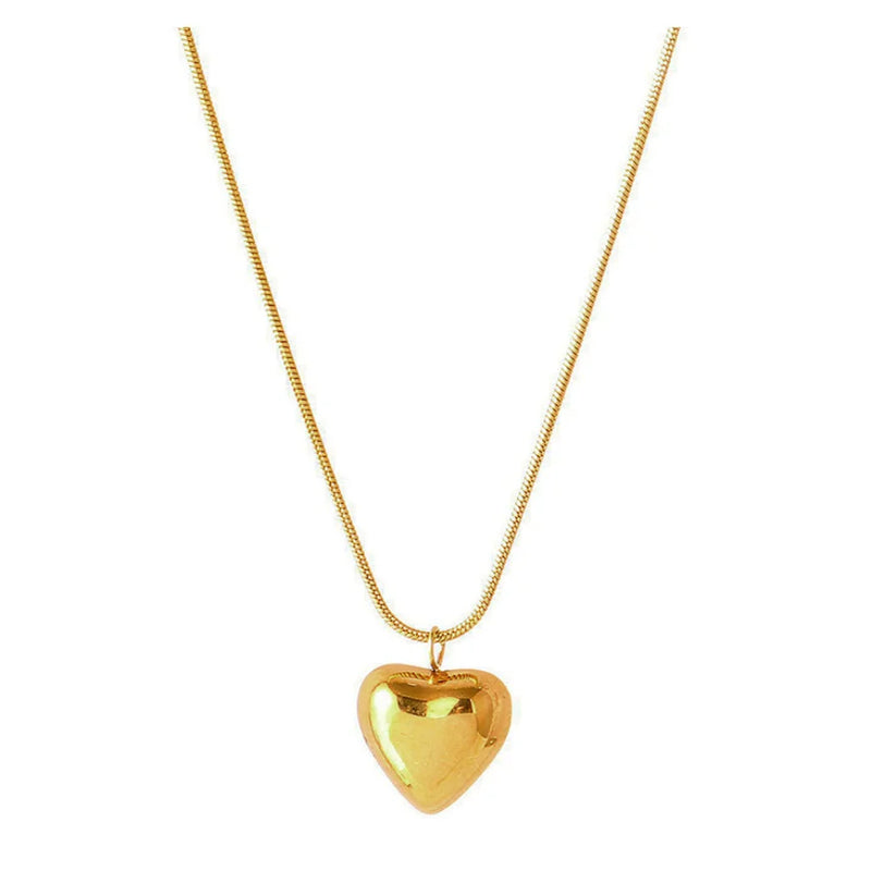 Vintage Heart Charms Choker Necklace 316L Stainless Steel for Women