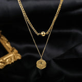 High-end 2 Layer Geometric Beaded Star Charms Choker Necklace