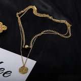 High-end 2 Layer Geometric Beaded Star Charms Choker Necklace