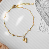 316L Stainless Steel Zircon Heart Anklet for Women