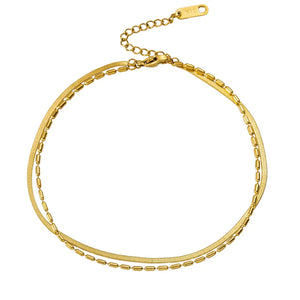 316L Stainless Steel High-end 2 Layer Anklets For Women