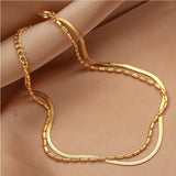 316L Stainless Steel High-end 2 Layer Anklets For Women