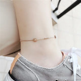 316L Stainless Steel Daisy Anklet for Women