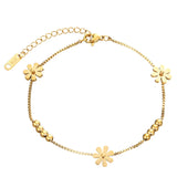316L Stainless Steel Daisy Anklet for Women