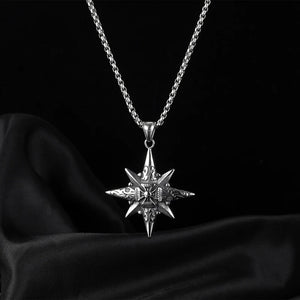 316L Stainless Steel Eight-pointed Star Pendant Cross