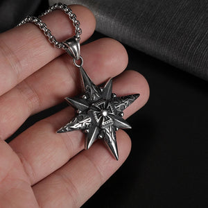 316L Stainless Steel Eight-pointed Star Pendant Cross