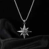 316L Stainless Steel Eight-pointed Star Pendant Cross