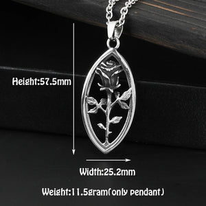 316L Stainless Steel Retro 3D Rose Men's Pendant Necklace