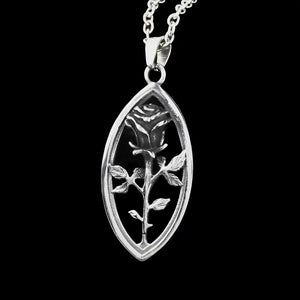 316L Stainless Steel Retro 3D Rose Men's Pendant Necklace