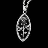 316L Stainless Steel Retro 3D Rose Men's Pendant Necklace