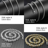 316L Stainless Steel Retro Angel Wing Men's Pendant Necklace