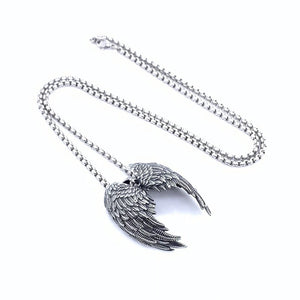 316L Stainless Steel Retro Angel Wing Men's Pendant Necklace