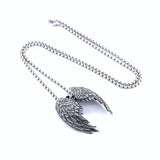 316L Stainless Steel Retro Angel Wing Men's Pendant Necklace