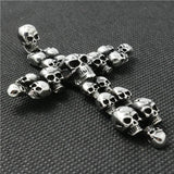 316L Stainless Steel Skull Cross Pendant