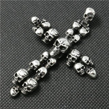 316L Stainless Steel Skull Cross Pendant