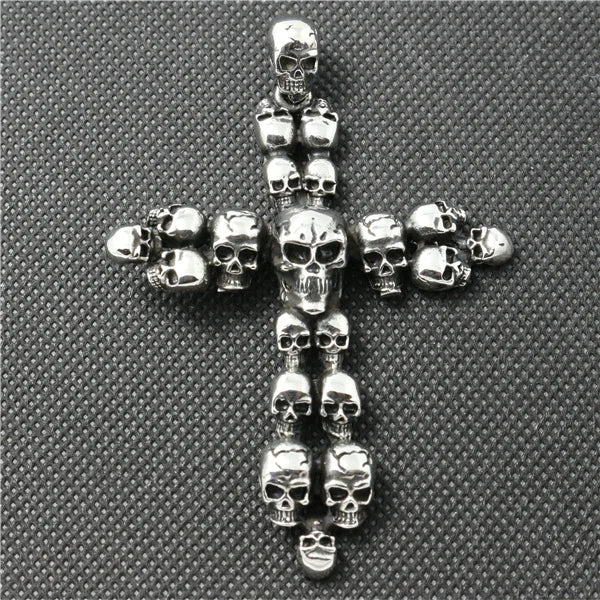 316L Stainless Steel Skull Cross Pendant