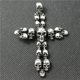 316L Stainless Steel Skull Cross Pendant