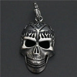 316L Stainless Steel Fire Man Ghost Rider Skull Pendant
