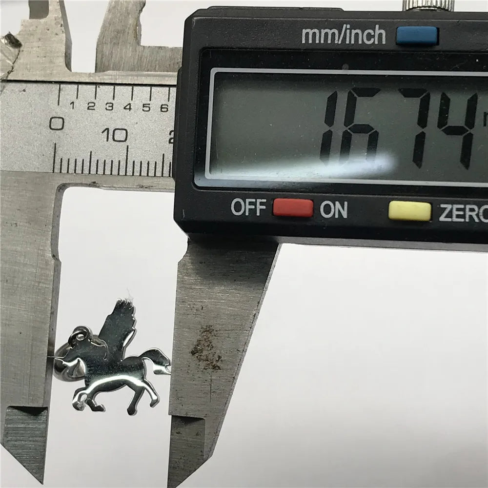 316L Stainless Steel Horse Pendant Unicorn Charms Beads 5mm Hole