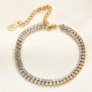 316L Stainless Steel Zircon Chain Bracelet for Women