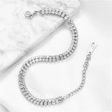 316L Stainless Steel Zircon Chain Bracelet for Women