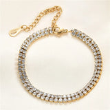 316L Stainless Steel Zircon Chain Bracelet for Women