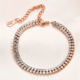 316L Stainless Steel Zircon Chain Bracelet for Women
