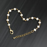 316L Stainless Steel Pearl Bracelet Thin Chain for Women