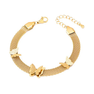 316L Stainless Steel Frosted Butterfly Bracelet