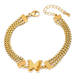 316L Stainless Steel Frosted Butterfly Bracelet