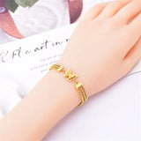 316L Stainless Steel Frosted Butterfly Bracelet