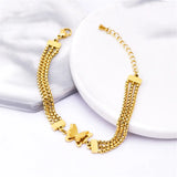 316L Stainless Steel Frosted Butterfly Bracelet