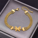 316L Stainless Steel Frosted Butterfly Bracelet