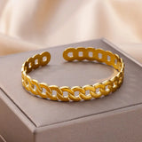 316L Stainless Steel Glod Bracelet For Women Men Classic Straw Chain