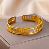 316L Stainless Steel Glod Bracelet For Women Men Classic Straw Chain