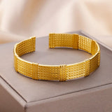 316L Stainless Steel Glod Bracelet For Women Men Classic Straw Chain
